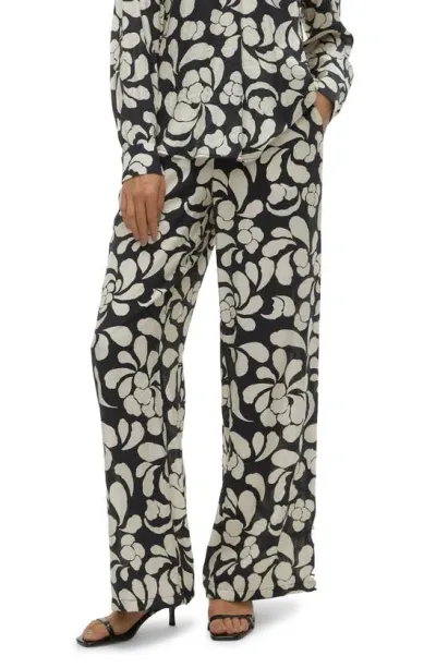 Vero Moda Gaja Print Wide Leg Pants In Black Aop Gaja