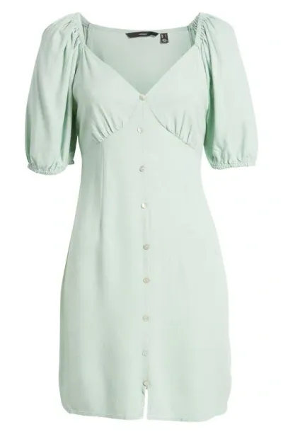 Vero Moda Mymilo Mini Shirtdress In Silt Green