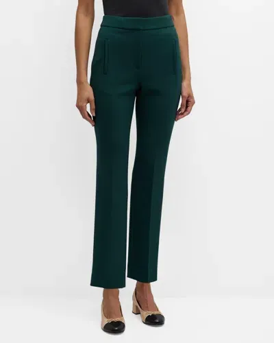 Veronica Beard Arte Straight Cropped Pants In Pine