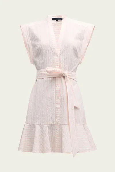 Veronica Beard Avella Mini Dress In Pink White In Pattern