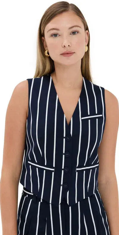 Veronica Beard Bennett Vest Navy/white