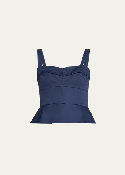 Veronica Beard Carnegie Peplum Top In Marine