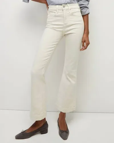 Veronica Beard Carson Ankle-flare Jean Extended In Ecru