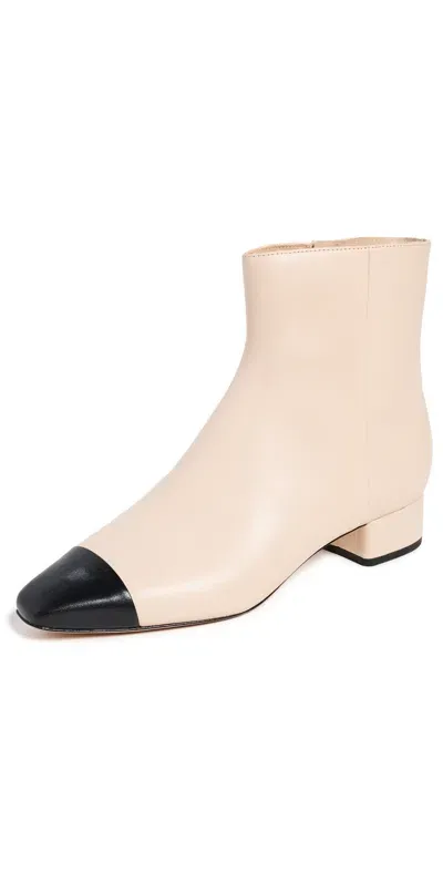 Veronica Beard Cecile Booties Ecru/black