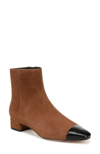 Veronica Beard Cecile Cap Toe Bootie In Cedar/black