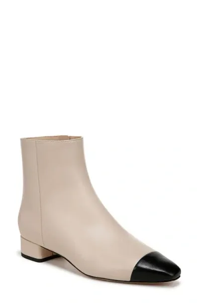 Veronica Beard Cecile Cap Toe Bootie In Ecru/black