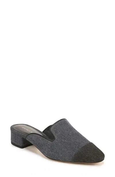 Veronica Beard Cecile Cap Toe Mule In Denim Blue/black