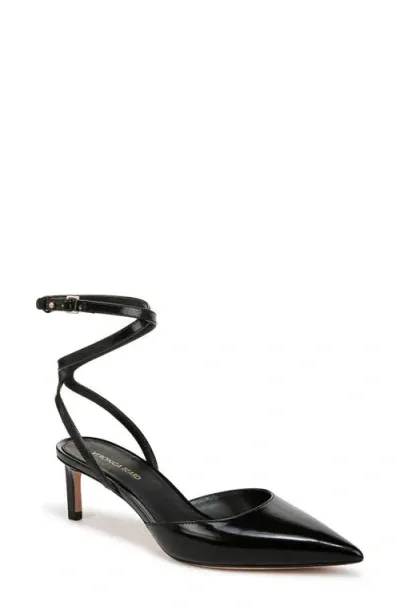 Veronica Beard Colette Ankle Strap Pointed Toe Pump In Black