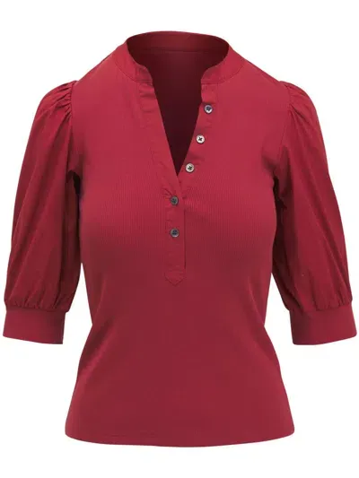 Veronica Beard Coralee Blouse In Red