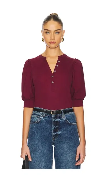 Veronica Beard Coralee Top In Burgundy