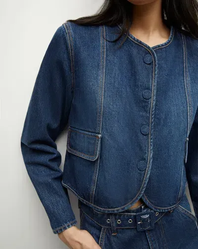 Veronica Beard Cordell Denim Jacket In Dusted Oxford