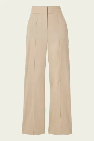 Veronica Beard Cruz Stretch-linen Pant In Stone Khaki In Gray