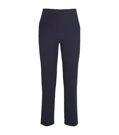 Veronica Beard Denim Cropped Chiara Trousers In Navy