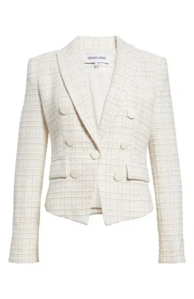 Veronica Beard Diego Double Breasted Jacket In Ivory Multi