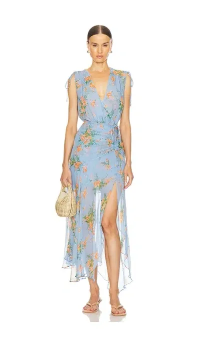 Veronica Beard Dovima Dress In Blue Oasis Multi