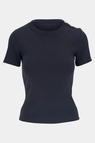 Veronica Beard Draya Tee In Navy In Blue