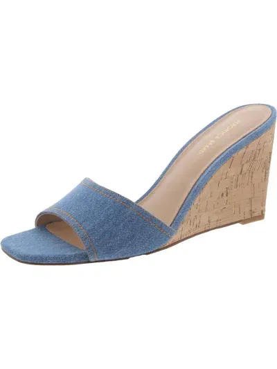 Veronica Beard Ellen Wedge Slide Sandal In Blue