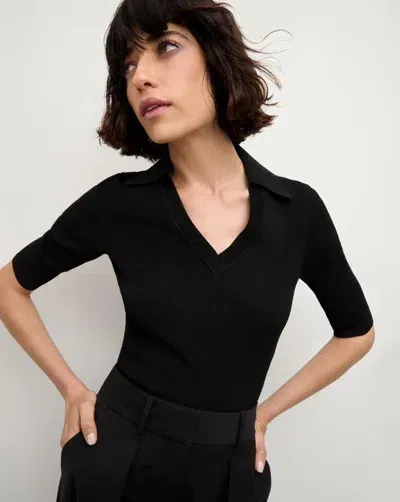 Veronica Beard Emily Polo Shirt In Black