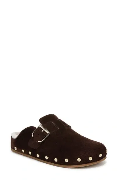 Veronica Beard Fern 2 Genuine Shearling Clog In Espresso