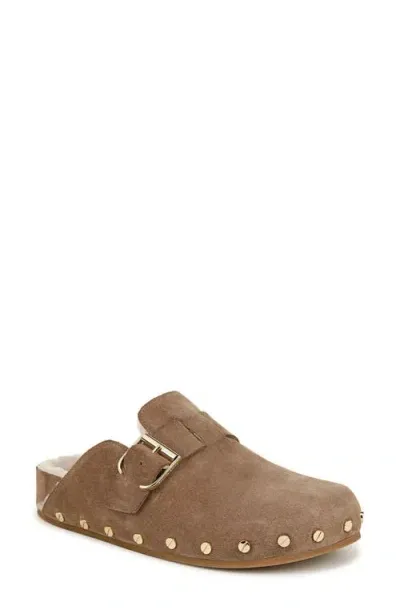 Veronica Beard Fern 2 Genuine Shearling Clog In Taupe