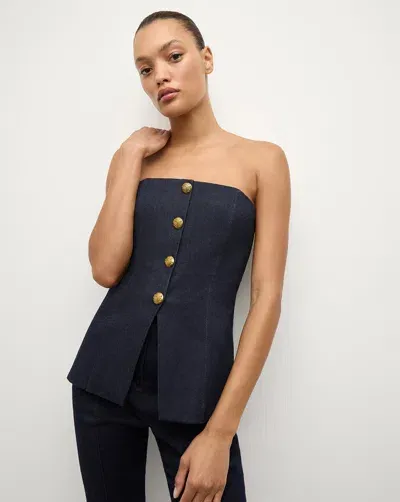 Veronica Beard Forman Bustier Top In Midnight Wash