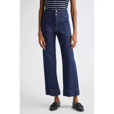 Veronica Beard Hilde Crop Wide Leg Jeans In Indigo