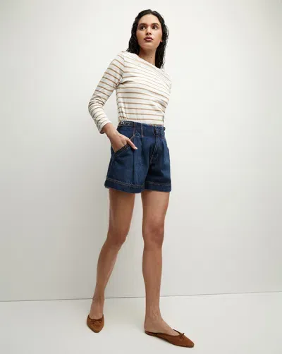 Veronica Beard Jaffe Denim Short In Bright Blue