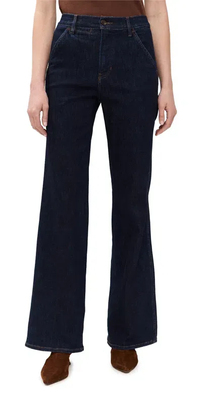 Veronica Beard Jean Crosbie Wide Leg Jeans Indigo Rinse