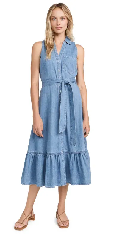 Veronica Beard Jean Edwina Sleeveless Midi Dress Iceberg