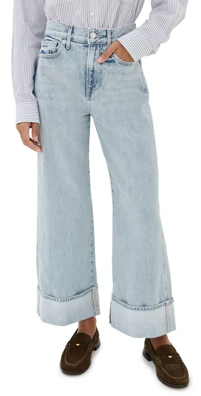 Veronica Beard Jean Taylor Cropped High Rise Wide Jeans Airway Cloud