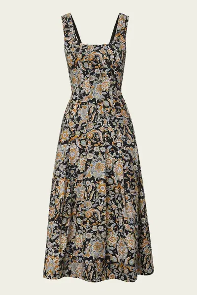 Veronica Beard Jolie Paisley-print Dress In Black Multi