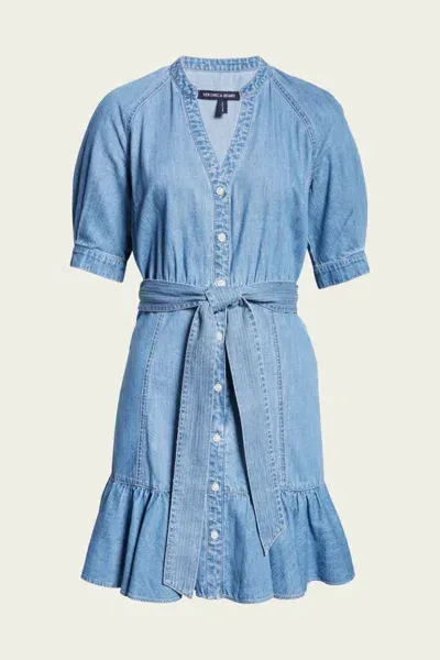 Veronica Beard Kanika Denim Dress In Iceberg In Blue