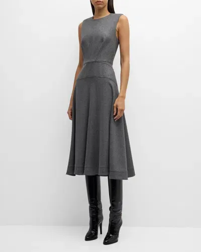 Veronica Beard Karrigan Sleeveless A-line Midi Dress In Heather Grey