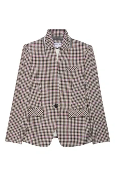 Veronica Beard Katie Plaid Dickey Jacket In Oat Multi