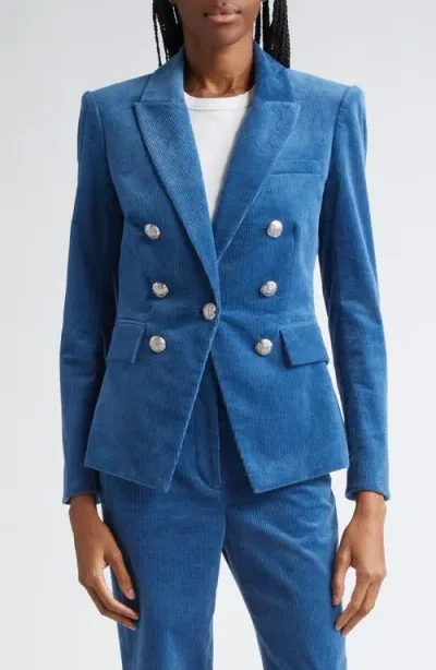 Veronica Beard Lawrence Stretch Corduroy Dickey Jacket In Deep Ocean