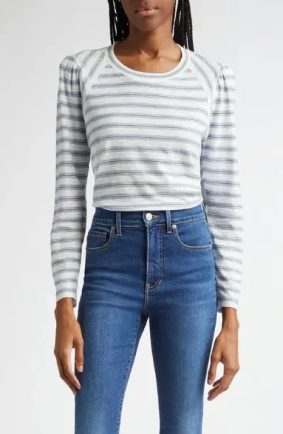 Veronica Beard Mason Stripe Long Sleeve T-shirt In Hydrangea Multi