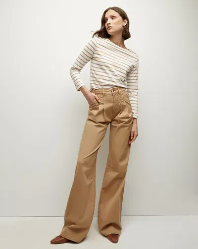 Veronica Beard Mia Wide-leg Pleated Pant In Khaki