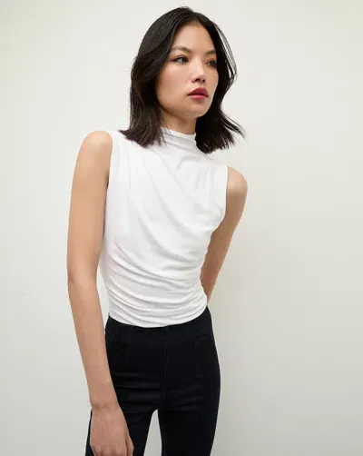 Veronica Beard Mylie Sleeveless Top In White