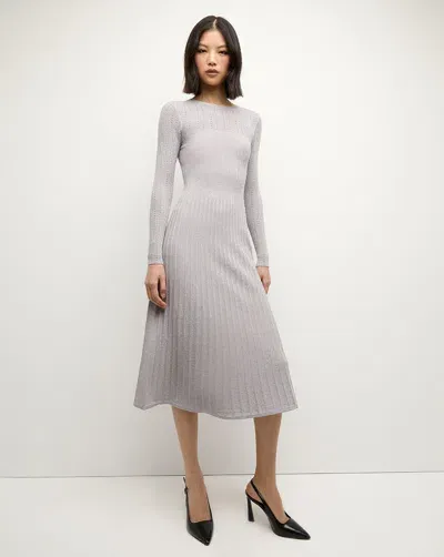 Veronica Beard Nami Sweater Dress In Silver