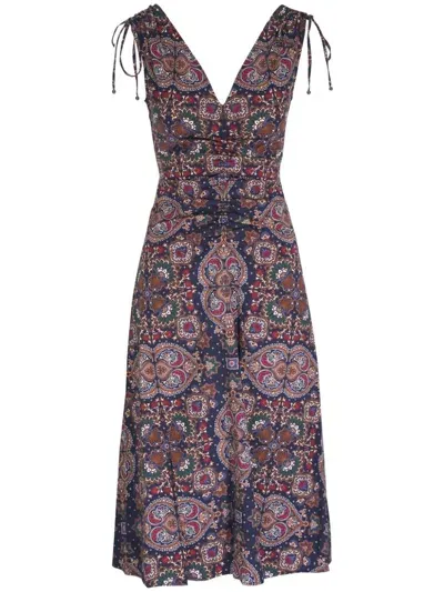 Veronica Beard Paisley-print Dress In Blue