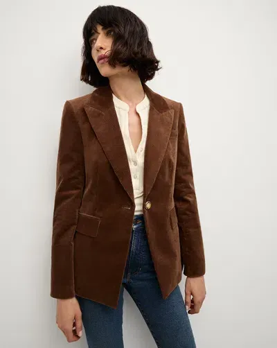 Veronica Beard Reagan Corduroy Dickey Jacket In Dark Cocoa