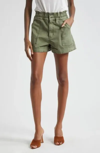 Veronica Beard Salma Cotton Stretch Twill Shorts In Stone Army