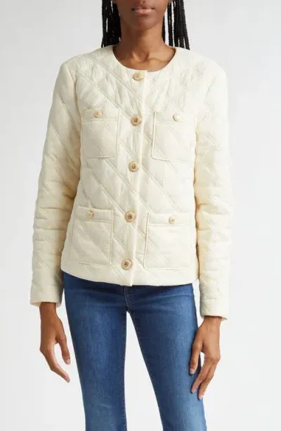 Veronica Beard Shalia Quilted Jacket In Ivory