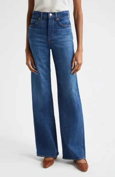 Veronica Beard Taylor High Waist Wide Leg Jeans In Bright Blue