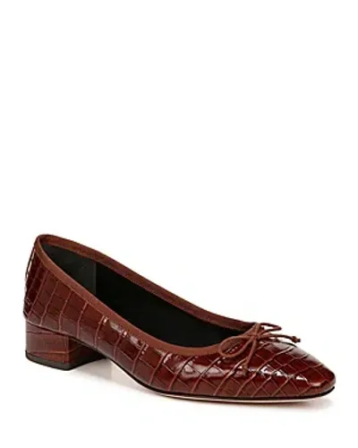 Veronica Beard Women's Cecile Snip Toe Block Heel Pumps In Sepia