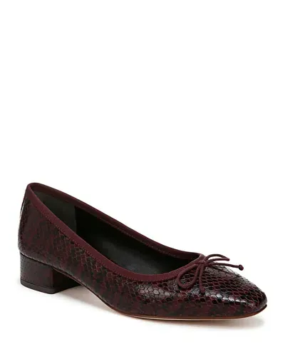 Veronica Beard Women's Cecile Snip Toe Bow Detail Low Heel Pumps In Wine