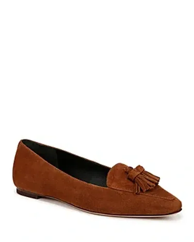 Veronica Beard Women's Cleo Snip Toe Tassel Detail Flats In Caramel