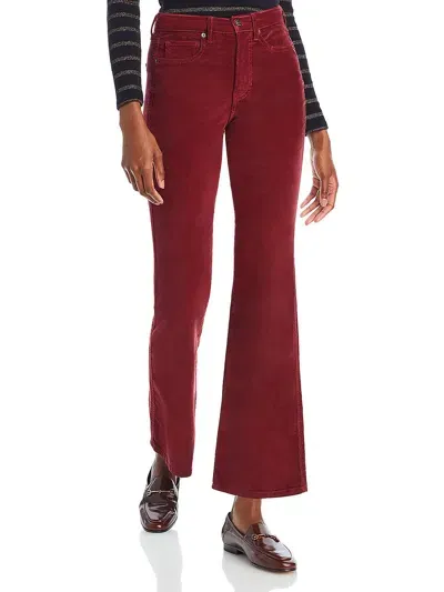 Veronica Beard Womens High Rise Corduroy Bootcut Jeans In Red