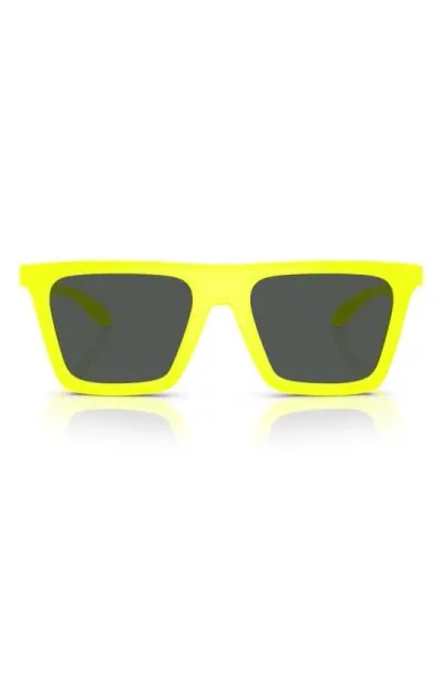 Versace 53mm Rectangular Sunglasses In Yellow