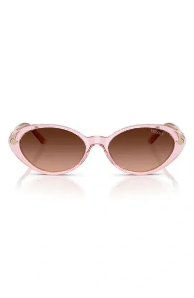 Versace 54mm Gradient Oval Sunglasses In Pink Transparent